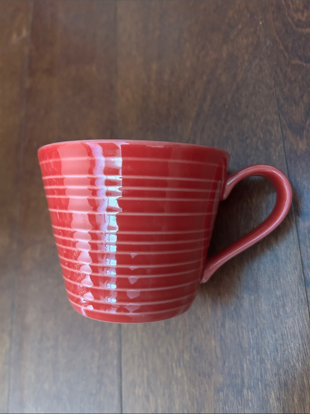 Churchill Art de Cuisine Red Ceramic Mug with Subtle Raised Stripe Detail